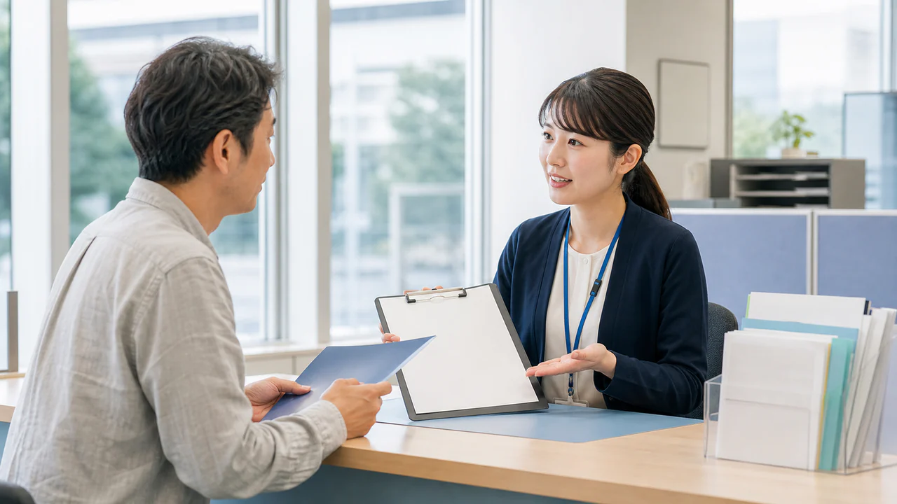 自治体の相談窓口で医療費助成や生活支援の申請先を確認する場面