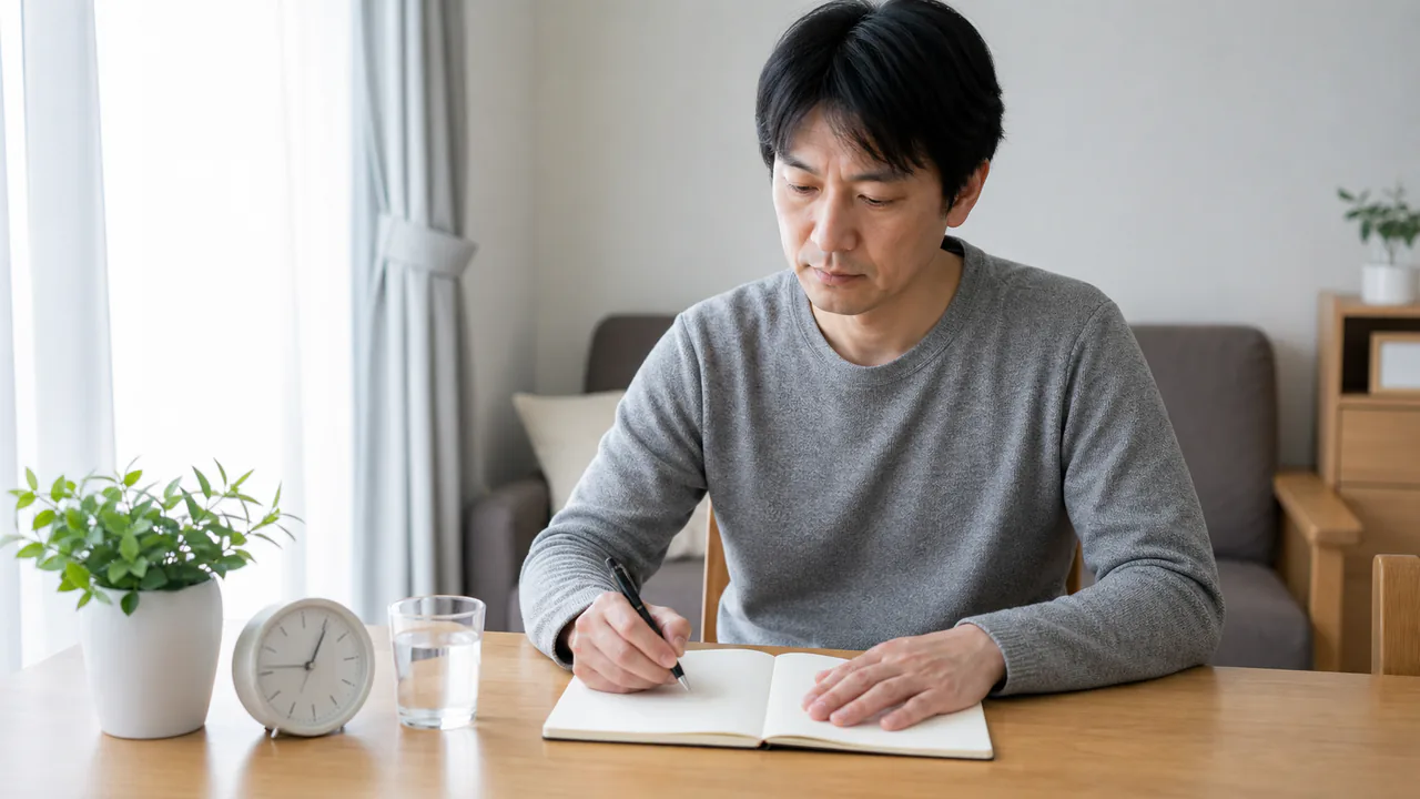 自宅でアレルギーと呼吸器症状の変化を記録する人