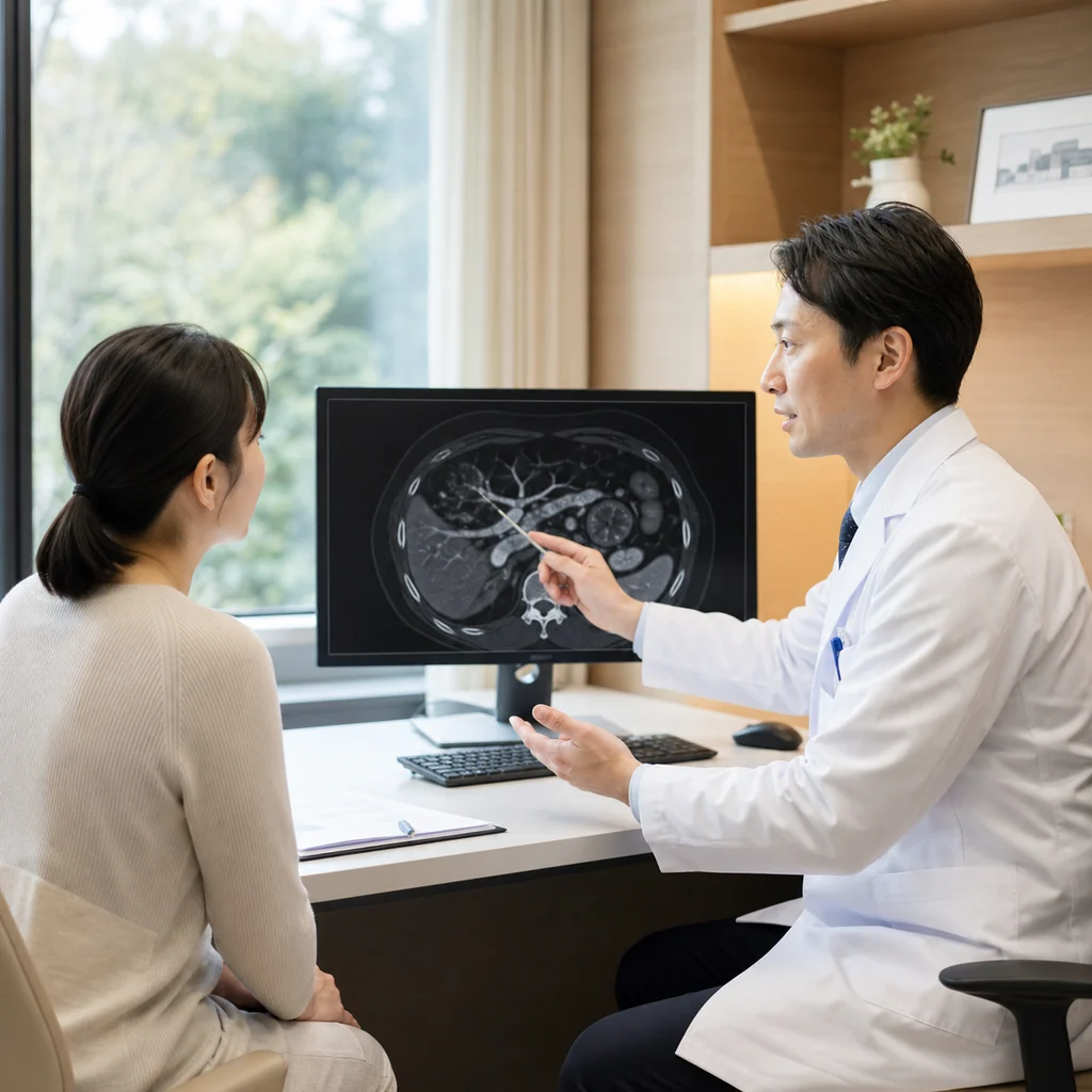 AIを活用した内視鏡が胆道・膵臓疾患の早期発見と治療に貢献する様子