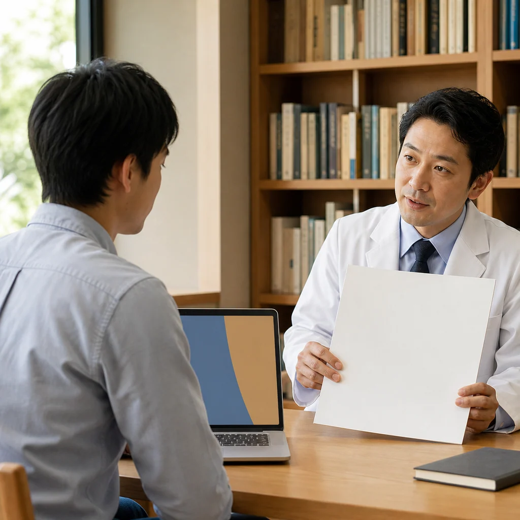 双極性障害のコラムを読む人がPCの画面を見る様子