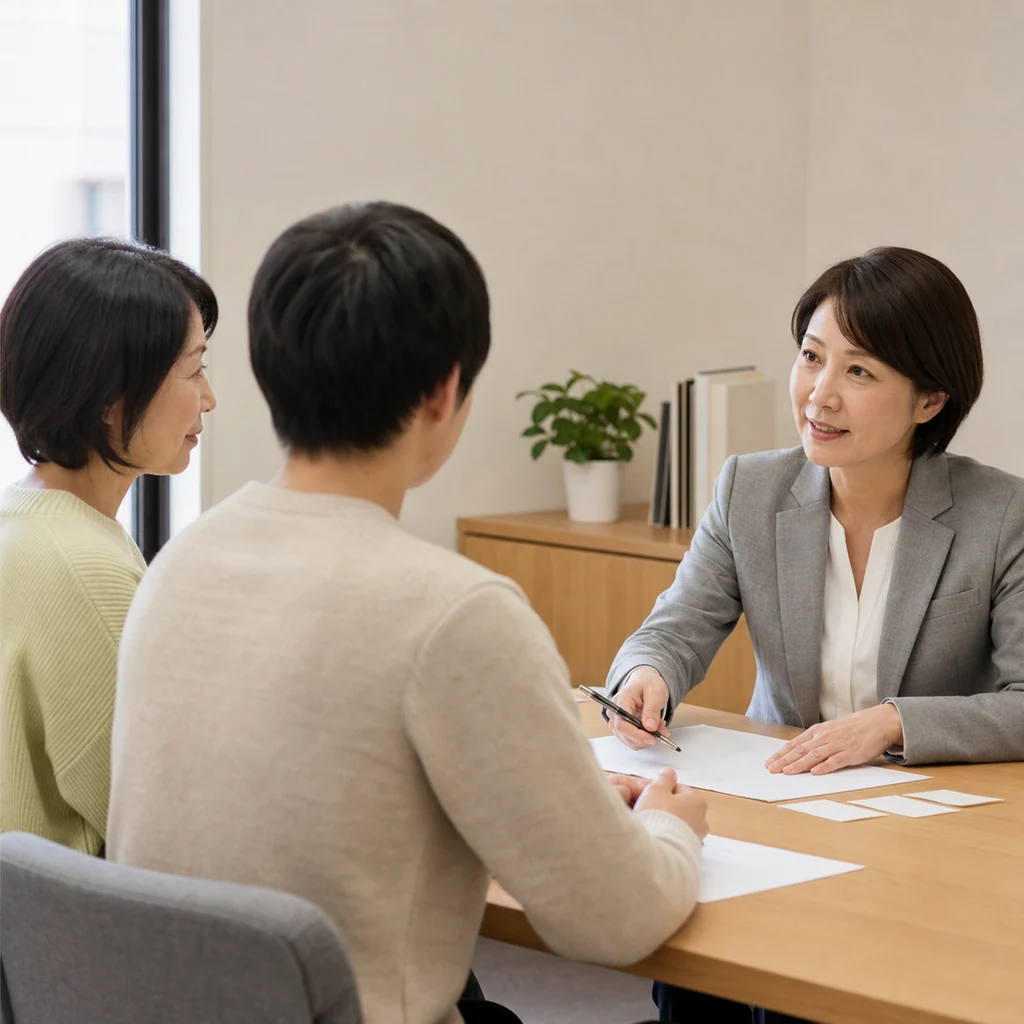 発達障害の診断プロセスと支援計画について、専門家が説明している場面