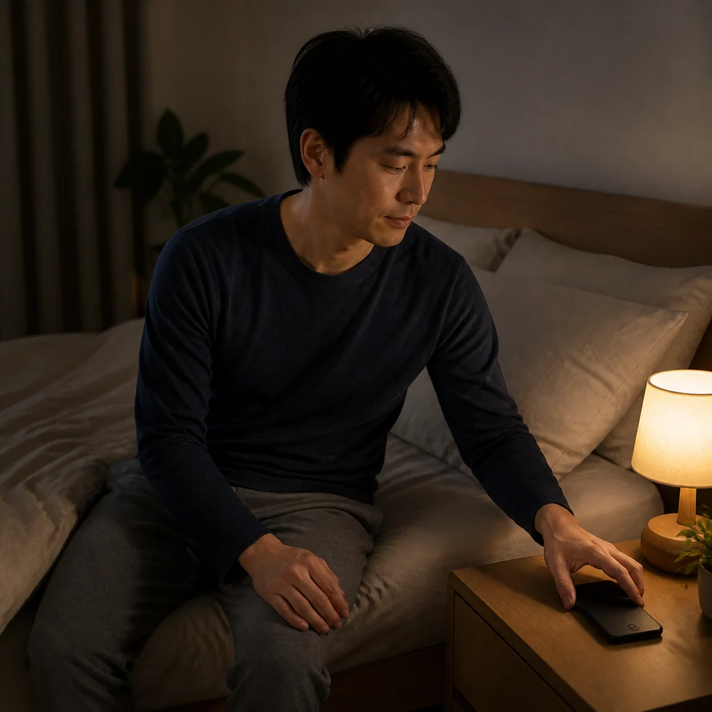不眠症の主な原因と、自宅でできる効果的な対処法を解説する図