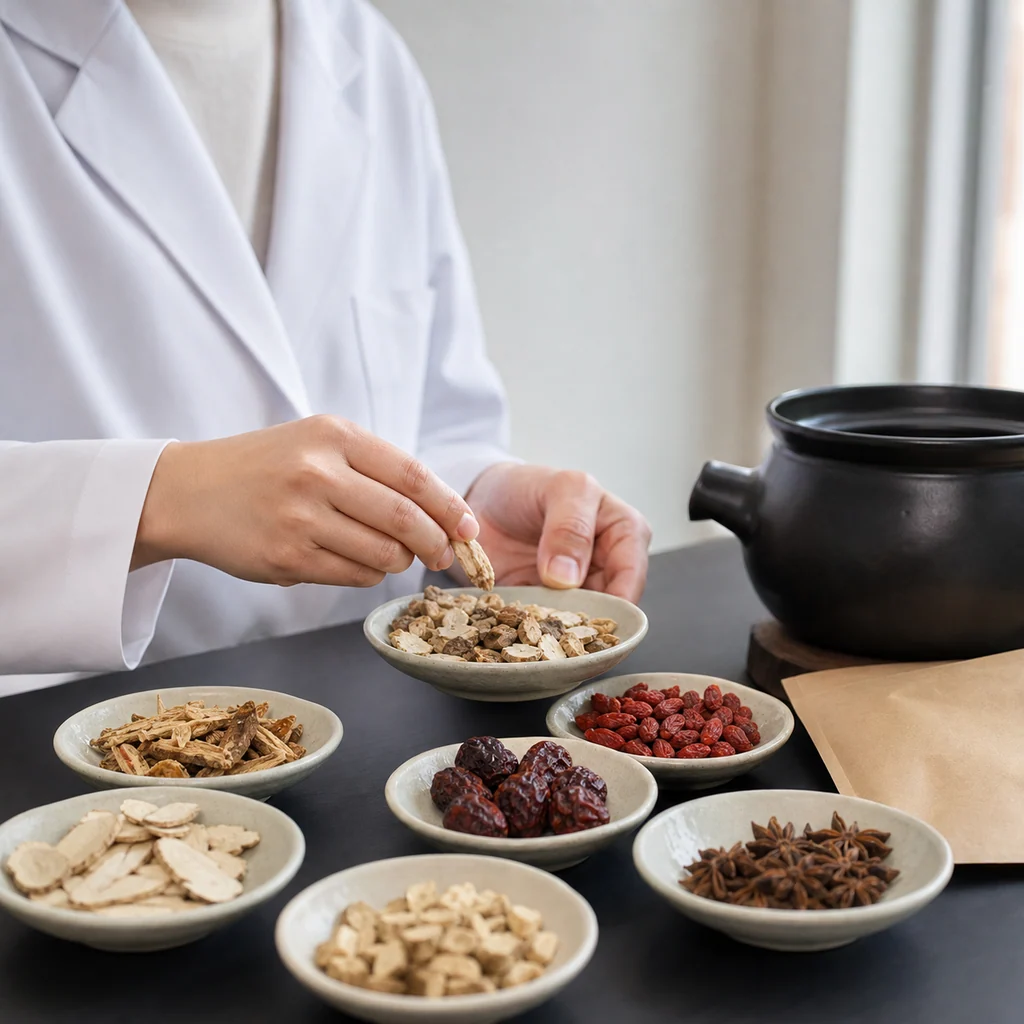 漢方薬の生薬と煎じ薬、伝統的な処方と効能