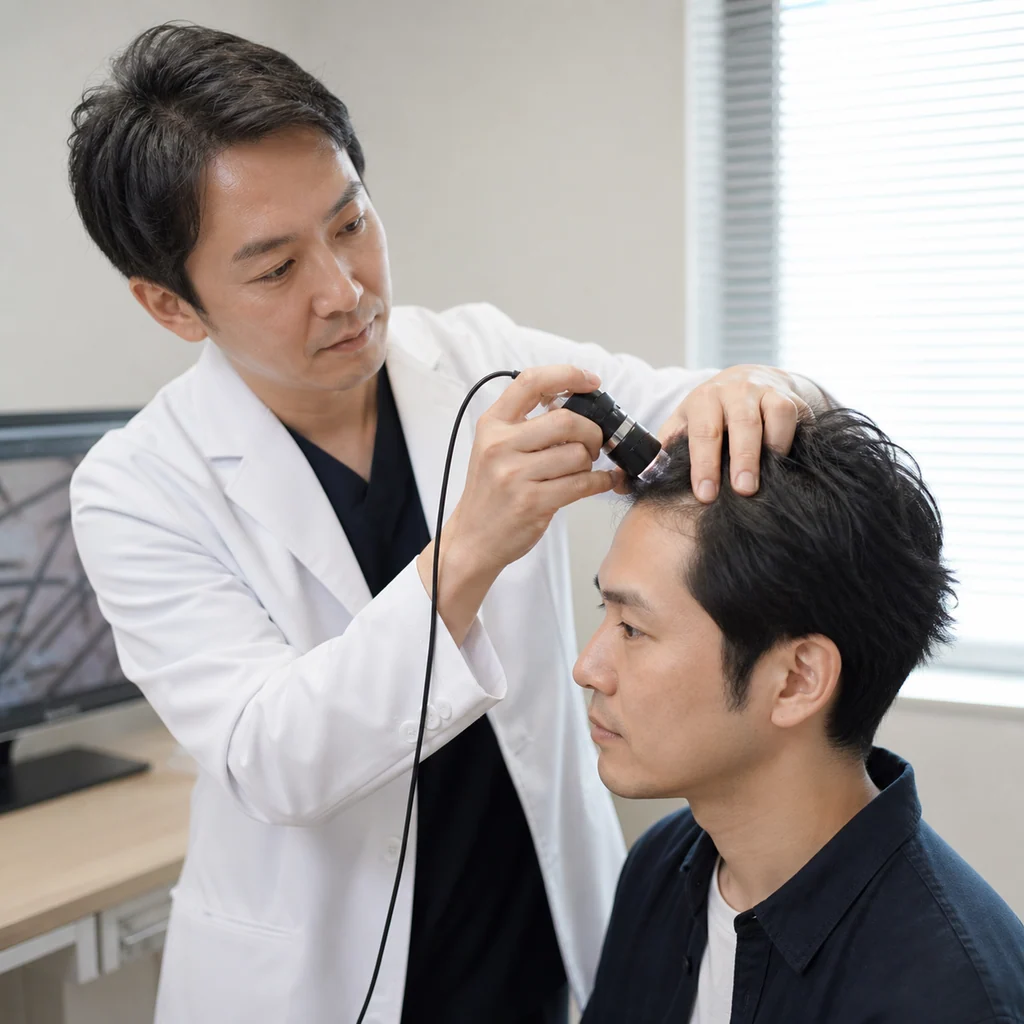 男性型脱毛症AGAの進行度合いを示す頭部の薄毛パターン