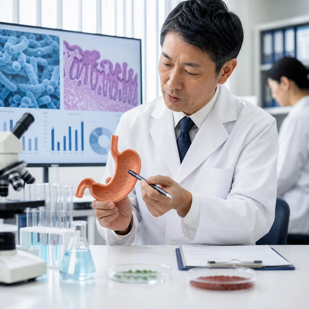 胃の健康維持に役立つ新しい研究成果や予防策を示す科学的なデータ